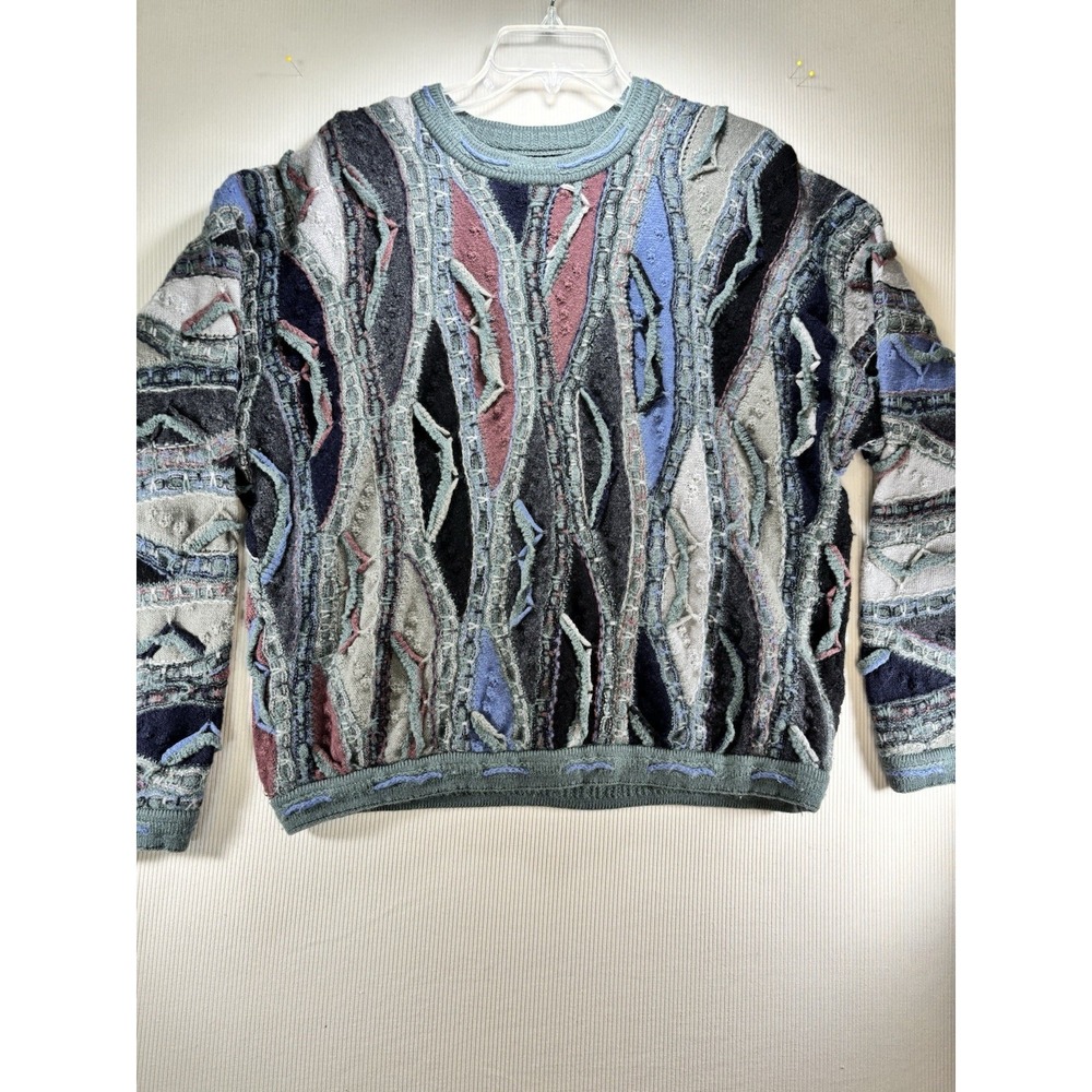 Vintage Coogi Australia 3D Knit Sweater Men's Large 100% Wool 90s Biggie Cosby